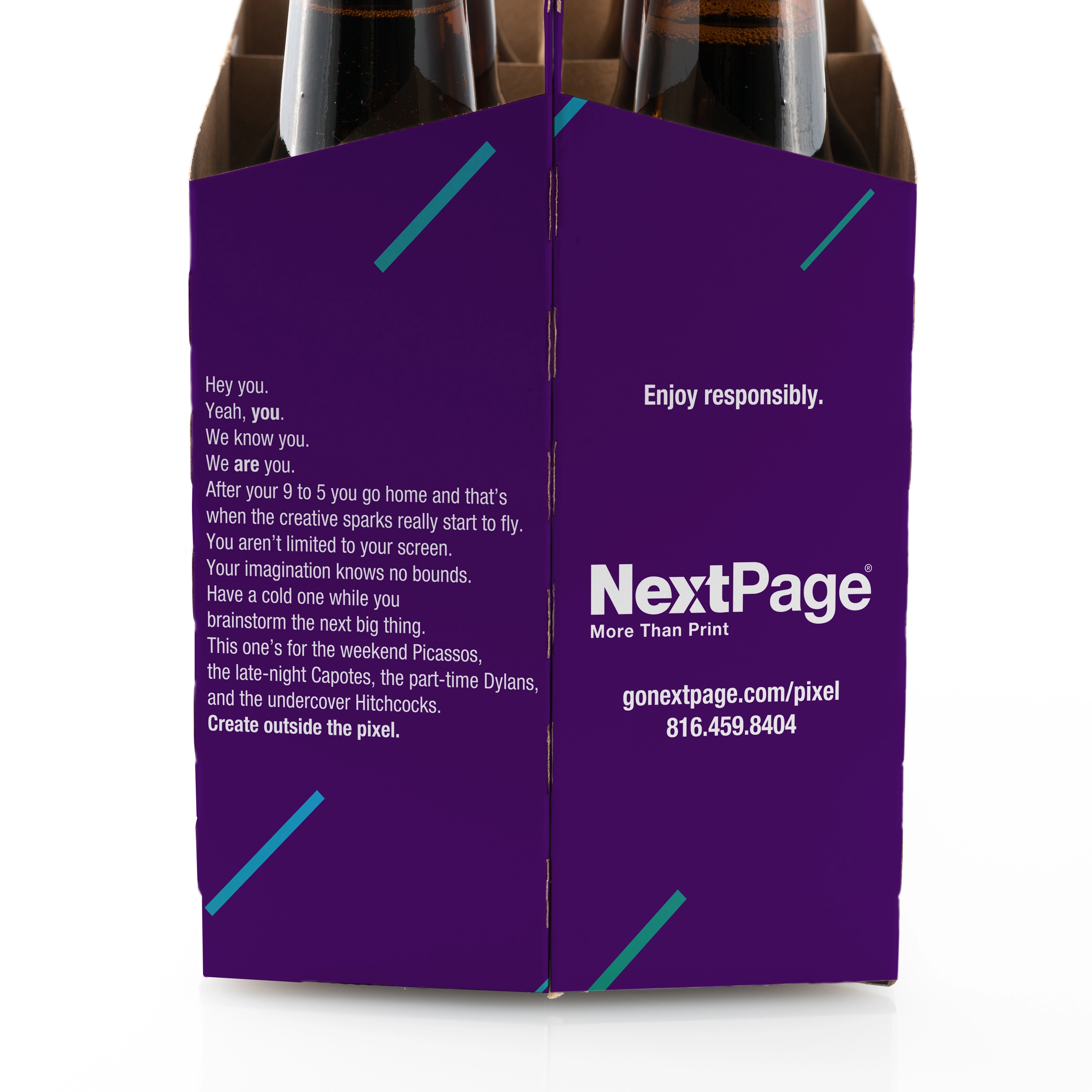 Outside the Pixel beer case