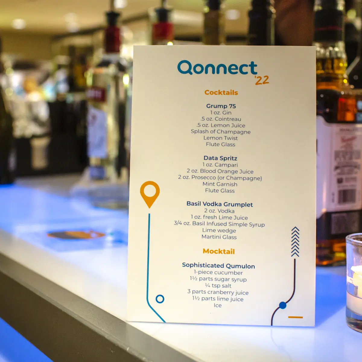 Qonnect '22 bar sign